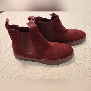 OA Italy Women's Burgundy Suede-like Chelsea Ankle Boots 40/9 Gorpcore Utility